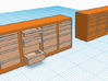 1/87th Toolbox chests 8' long, one w open drawers 3d printed 