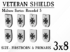 24X Veteran shields. Black Templar, Round 5 3d printed 