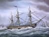 Nameplate USS President 1800 (10 cm) 3d printed 44-gun frigate USS President. Painting by Edward John Russell.