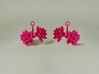 Earrings with two large flowers of the Lotus 3d printed 