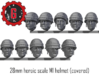 28mm Heroic Scale M1 (covered) Character Heads 3d printed 
