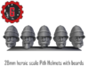 28mm heroic scale Pith helmets with beards 3d printed 