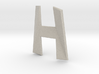 Distorted letter H no rings 3d printed 