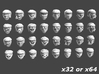 120005 Imperial Heads Mixed Models x32 or x64 3d printed 