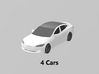 Tesla Model S (x4) 1/285 3d printed 