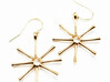 Asterionella Diatom Earrings - Science Jewelry 3d printed Asterionella Diatom Earrings in 14K gold plated brass