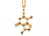 Theobromine Pendant - Molecular Jewelry 3d printed Theobromine pendant in 14K gold plated brass