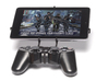 Controller mount for PS3 & Alcatel One Touch Evo 7 3d printed Front View - A Nexus 7 and a black PS3 controller