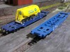 N Gauge KAA/IXA/Sdffgss Intermodal Pocket Wagon 3d printed Test models. Trailer by Model Railroad & Space Models  on Shapeways.  (Not included)