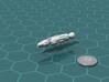 USS Brecker-A class Upgraded Destroyer 3d printed Render of the model, with a virtual quarter for scale.