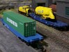 N Gauge KAA/IXA/Sdffgss Intermodal Pocket Wagon 3d printed Test models. 40' container from C-Rail Intermodal, trailer by Model Railroad & Space Models  on Shapeways.  (Not included)