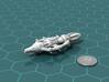 Drimsoniax Battleship 3d printed Render of the model, with a virtual quarter for scale.