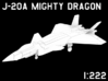 1:222 Scale J-20A Mighty Dragon (Clean, Deployed) 3d printed 