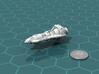 Gannek Battleship 3d printed Render of the model, with a virtual quarter for scale.