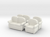 Set of 4 Sofas in 1:64 scale 3d printed 