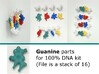 Guanine piece at 100% scale (bundle of 16) 3d printed DNA model kit (100%)