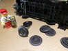 Brick RC Train Wheel Set, Spoked 3d printed The old wheelsets are pulled out.  The spoked wheels fit on the same 40mm metal axles.