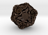 20-sided die with leaves 3d printed 