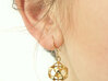 Icosahedron Earrings - Yin 3d printed Icosahedron Earrings - Yin - Natural Brass