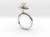 Ring with one small flower of the Chicory 3d printed 