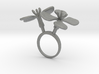Ring with two large flowers of the Radish 3d printed 
