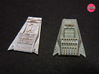 BASE STAR REVELL TRIANGLE GREEBLE SET 3d printed Part primed compared with stock part.