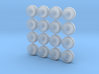 1/64 scale Rally Aero Wheels 9mm Dia - 4 sets 3d printed 