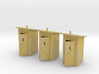 N-Scale Slant Roof Outhouse (3-Pack) 3d printed 
