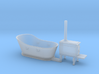 S Scale Copper Bathtub and Iron Stove 3d printed 