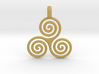 TRIPLE SPIRAL Minimal Symbol Jewelry Pendant  3d printed 