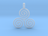 TRIPLE SPIRAL Minimal Symbol Jewelry Pendant  3d printed 