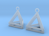 Pyramid triangle earrings type 4 3d printed 