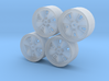 Set of four Chaparral 1 wheels 3d printed 
