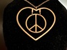 Peace in Heart Interlocking Pendant 3d printed Polished Bronze