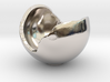 Miniature Ornament Broken Spherical Bowl 3d printed Rhodium Plated Brass