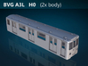 Berlin Baureihe A3L  H0 [2x body] 3d printed BVG Baureihe A3L top rendering