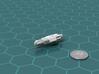 New Hudson Fleet Battleship 3d printed Render of the model, with a virtual quarter for scale.