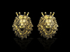 Crown Lion Cufflinks No.2_Mouth Open 3d printed 