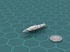 Anzu Battleship 3d printed Render of the model, with a virtual quarter for scale.