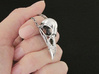 Medium Raven Skull Necklace 3d printed Raven skull pendant in antique silver