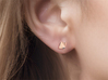Octahedron stud earrings 3d printed 