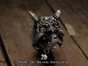 Twin Eyed Oni Ring 3d printed Antique Silver