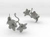 Earrings with three large flowers of the Melon 3d printed 