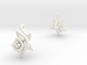 Earrings with one large flower of the Rose I 3d printed 