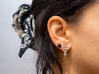 Runish Rhombus - Post Earrings 3d printed Natural Silver