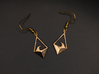 Wave Tie - Drop Earrings 3d printed Natural Bronze