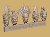 Mesoamerican Heads C - Mixed Sprue x5 3d printed 