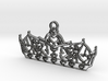 Queen of Hearts crown tiara charm or pendant 2mm t 3d printed 