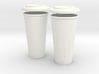 BJD Doll Coffee House Cup and Lid - 2 Pack 3d printed 