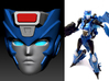 Chromia homage Indigo U128R Head For RID RC  3d printed Indigo head printed in Clear Frosted Ultra Detail on Deluxe TF Prime Arcee body (Custom painted head by TM2 Dinobot